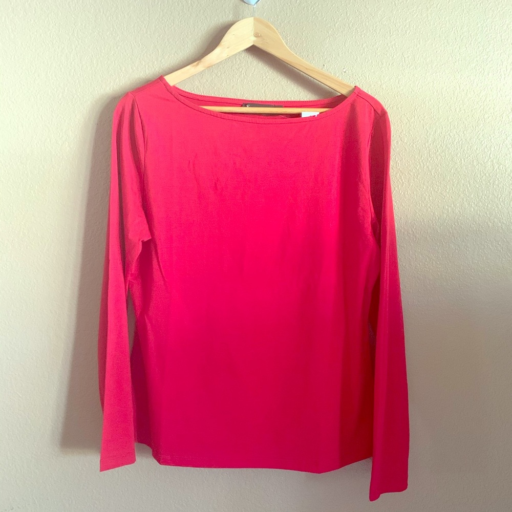 New York and Company Long Sleeve Red Top Size Large NWT